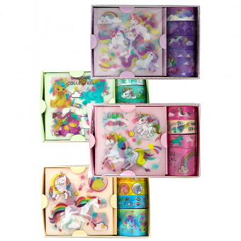 Купить Набор: наклейки + декор-скотч "Единороги" DJS08 оптом